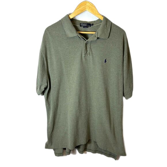 Polo Ralph Lauren Sage Gray Green Mesh Classic SS Polo Shirt Size XXL - Picture 1 of 9